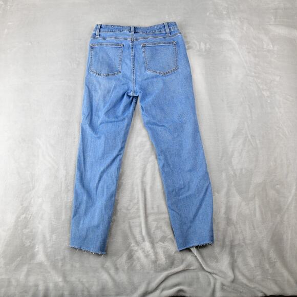 Talbots Jeans Womens 8P (28x26) Straight Leg Raw Hem Blue Denim - Picture 5 of 9